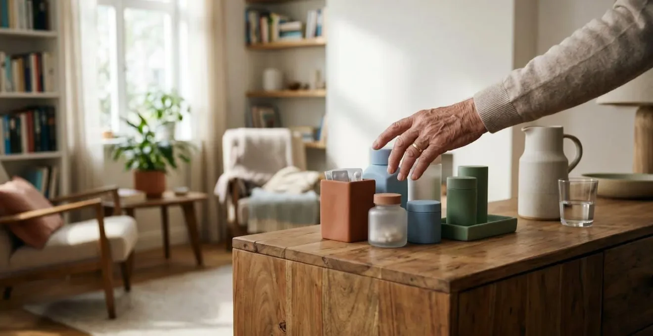 Organized medication supply system supporting senior independence at home