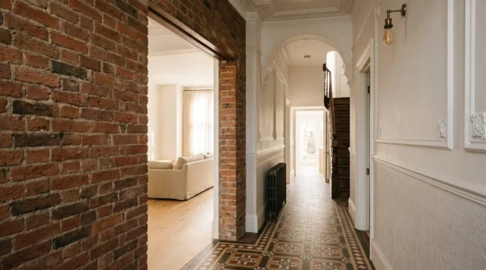 Victorian terraced house interior showing accessible modifications for wheelchair users and seniors